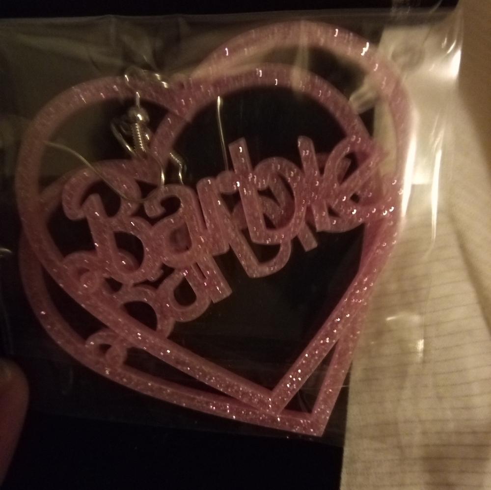 PNYFIL Black Pouch, Barbie Necklace, Barbie Earrings